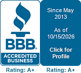 BBB Accredited Business badge for Custom Building & Remodeling.